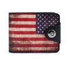 Vintage American Flag Small Wallet Leather Slim Bifold Credit Wallets