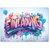 beriluDesign 12 Invitation Cards Children's Birthday Graffiti for Boys and