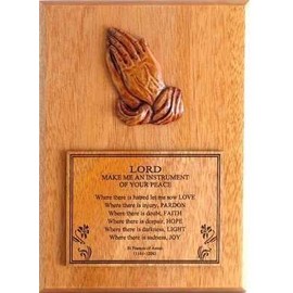Wooden Praying Hands Francis of Assisi Wall Plaque Gift