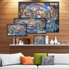 Surreal City at Night Cityscape Large Canvas Artwork