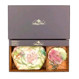 Patricia Nash Bellisara Leather Zip-Pouch & Lilla Mirror FOB Gift Set - Seashell