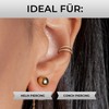 Piercing Ear Helix Conch Clicker Ring Zirconia Titanium Gold Silver