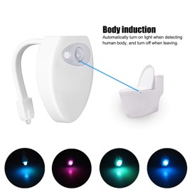 MOUMOUTEN Toilet Night Light Motion Sensor, Mini Toilet Lamp USB Charging Body Induction Night Light with Motion Sensor Bathroom Accessory, 8 Color Changing
