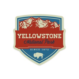 Die Cut Sticker Yellowstone National Park, Contour Vinyl Sticker 1 to 3 inches (Waterproof Decal for Cars, Water Bottles, Laptops, Coolers), Small