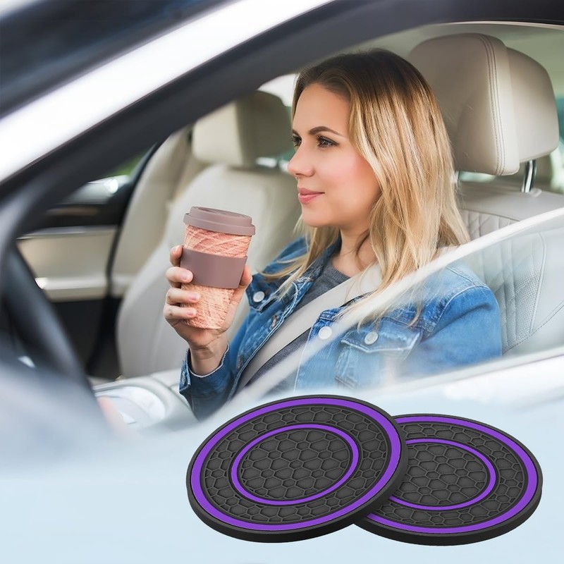 Osilly 2 Pack Car Coasters for Cup Holder, 2.75 Inch