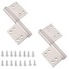 2PCS 4 Inch Stainless Steel Flag Hinge Folding Hinges Left