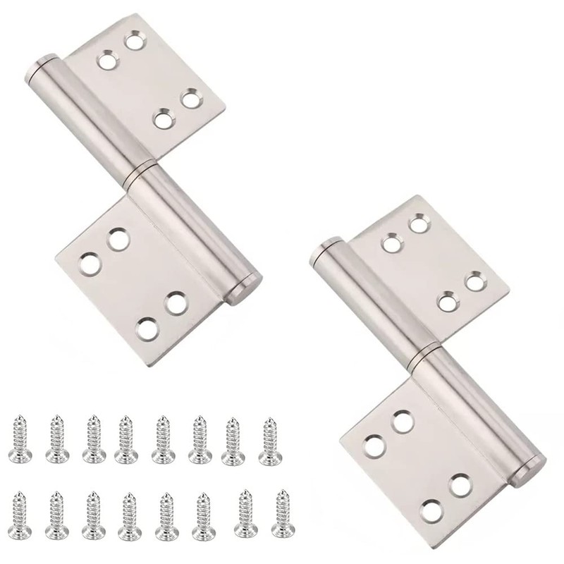 2PCS 4 Inch Stainless Steel Flag Hinge Folding Hinges Left