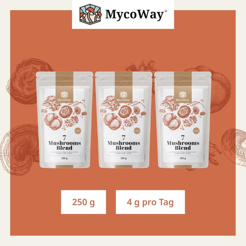 MycoWay Blend of Seven Mushrooms Powdered Extracts - 250g -