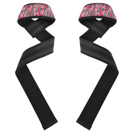 Correas de muñeca de elevación de rayas rosas y verdes de 26 pulgadas, correa antideslizante para levantamiento de pesas, culturismo, entrenamiento de fuerza