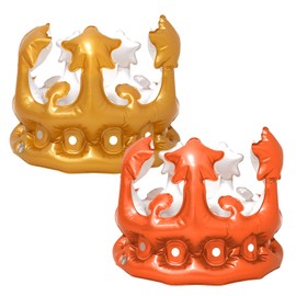 PLLDVEFD 2 Pieces Inflatable Crown Headbands, Fun Queen Crowns, Creative Birthday Crown Hats, Performance Dress-Up Inflatable Headdresses, Prom Birthday Decor Props.