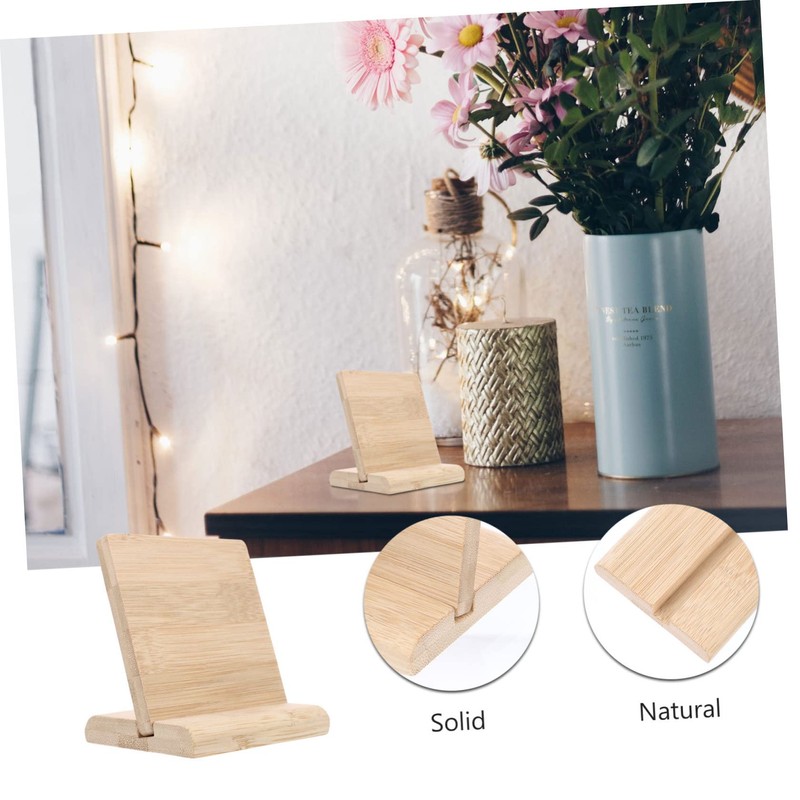 Operitacx 2 Sets Blank Bamboo Board Tabletop Sign Holder Store