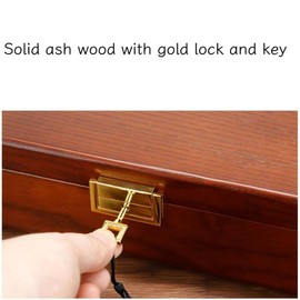 Bescott 2 Layer Solid Wooden Jewelry Box with Lock and Key for Women Men Vintage Velvet Wood Jewelry Organizer Storage for Earrings Rings Necklaces Bracelet Watch Mother’s Day Gift