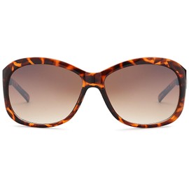 styleBREAKER butterfly-shaped sunglasses with metal embellishment on the legs, gradient lens, ladies 09020062, color:Demi Brown Frame / Brown Gradient Glass