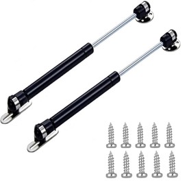 10" Length Gas Strut, 30N/7 lb Hydraulic Air Prop Lift Support Cabinet Hinge Kitchen Cabinet Door Air Spring Door Impact Cabinet Hinge Black, (2 Sets)