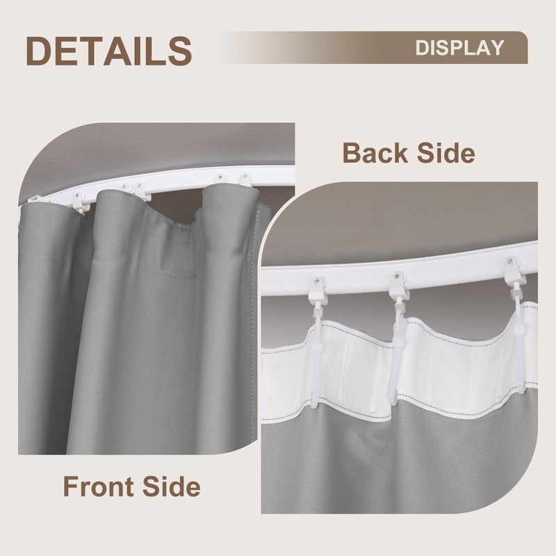 MaKefeile Room Divider Curtains & Flexible Bendable Tracks Set,Privacy Dividers