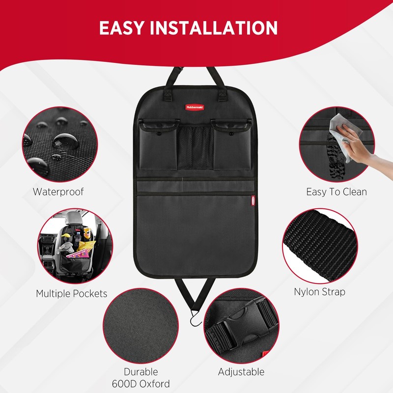 Rubbermaid Backseat Car Organizer, Kick Mats and Seat Back Protector,