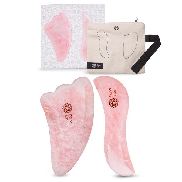 Gua Sha Facial Tools - Rose Quartz Gua Sha Stone for Full Body Massage, Physical Therapy and Skincare - Natural Gua Sha Massage Tool with Protective Case, E-Book and Authentic Certificate