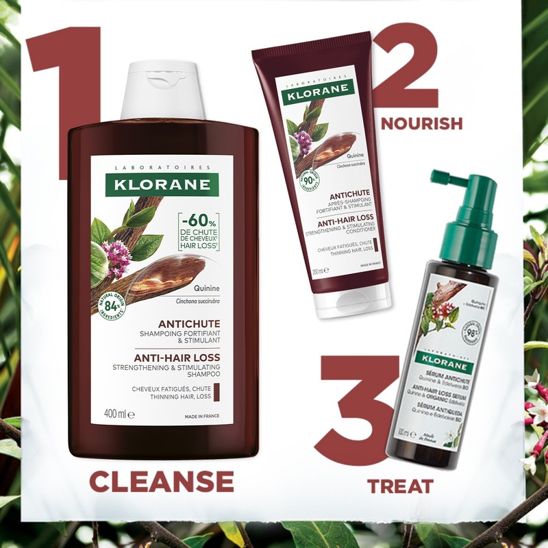 KLORANE [ANTI-HAIR LOSS] Quinine Shampoo (400ml) - For Thinning Hair