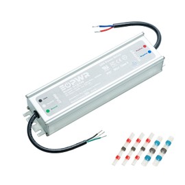 EOPWR LED Driver 100W Waterproof IP67 Power Supply AC120-277V to 12V DC Low Voltage Transformer Adapter Constant Voltage for LED Strip UL CE TAA (12V 100W)