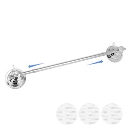 Suction Cup Towel Bar for Shower, 15.75''-25.6'' Adjustable Stainless Steel Towel Holder, Heavy Duty Suction Towel Rack with Powerful Vacuum Adsorption for Bathroom, Kitchen, RV, and Renters