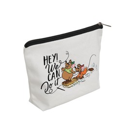 WZJHCL Cartoon Mouse Makeup Pouch Bag Jaq & Gus Cosmetic Kit Bag WDW Vacation Travel Storage Organizer Bag Gus We Can Do It (Can Do It)