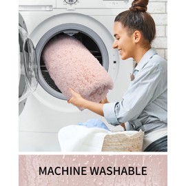 Ruggnovea Bathroom Rugs Pink 24x48 Machine Washable Bath Mat for Bathroom Floor Thick Fluffy Absorbent Bath Rug for Bathtub Non Slip Carpet for Shower