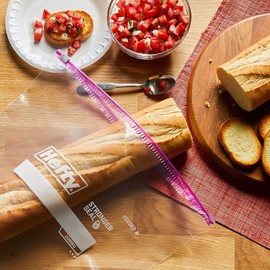 Hefty Jumbo Slider Bags 15 ct - Reusable Plastic Storage Bags with Slide Zip Closure - Clear & Purple - 2.5 Gallon Capacity - Leak Resistant - Perfect for Food & Household Items