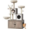 Cat Tree with Litter Box, Cat Litter Box with Sisal