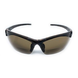 The Grant Bifocal Sun Reader Sport and Wrap Around Reading Sunglasses, Unisex Safety Glasses for Men and Women, Tortoise + 1.50