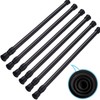 SIQUK 6 Pack Tension Rods Adjustable Spring Cupboard Bars Black