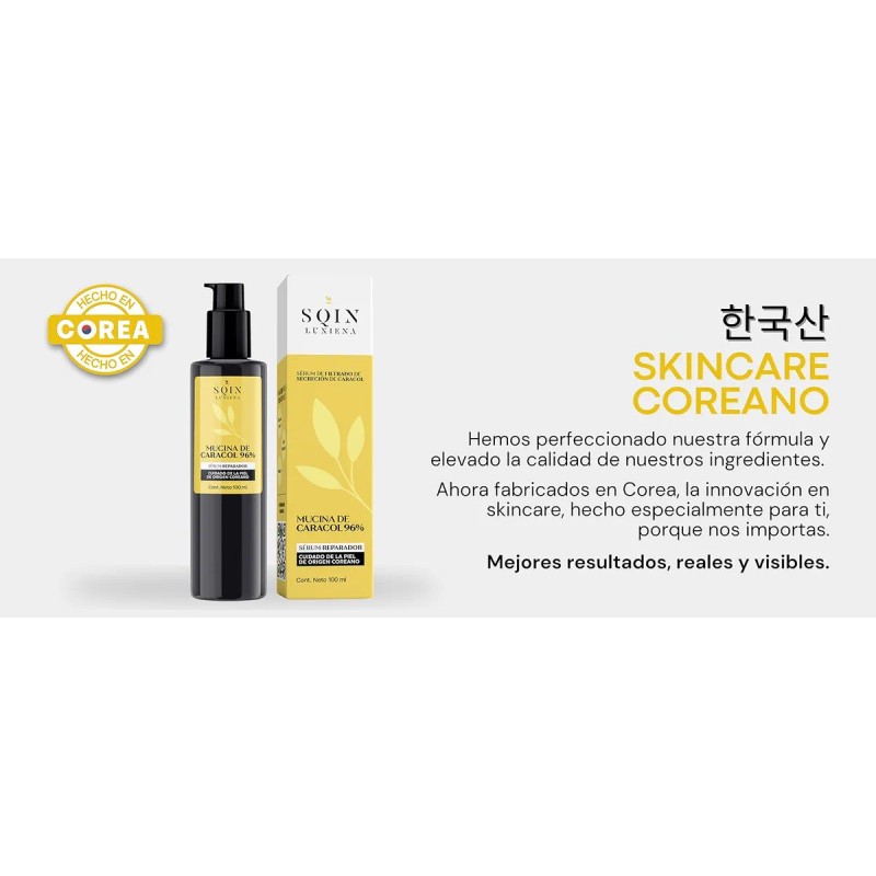 Sqin Luxiena Serum Baba De Caracol Coreano 96%, Mixta Día/noche