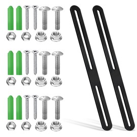 Double Rod Mat Fence Fixing 2 Pieces Mounting Set for Fence Post Box 280 x 24 mm Mounting Set for Fence Post Box Post Box Fence Mounting Black