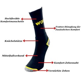Socksberg Work Socks Men's Long & Short (9-12 Pairs) | Durable & Lint-Free Anti Sweat Socks | Work Socks | Warm Work Socks Winter & Summer | Work Stockings, Work Socks, 10 pairs of classic long, black