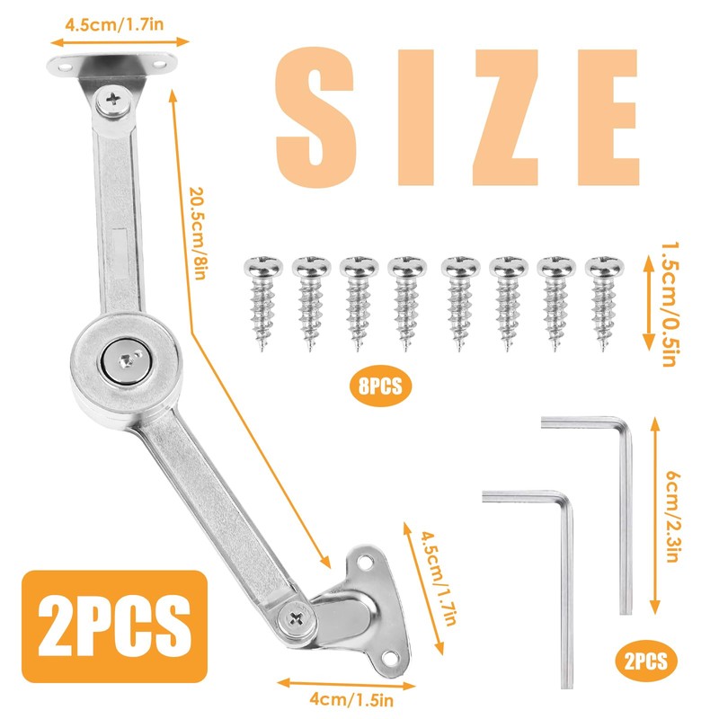 Pack of 2 Lid Support Hinge, Soft Close Lid Support