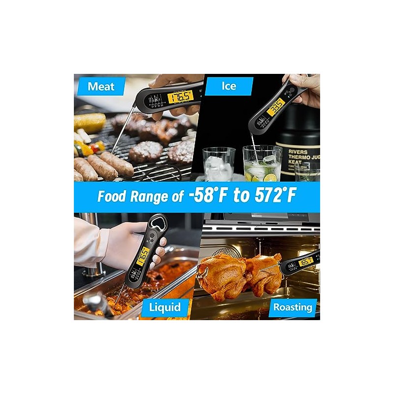 Termómetro de carne digital, termómetro de lectura instantánea para parrilla