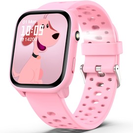Mgaolo Kids Smart Watch 1.85" Upgrade - Fitness Tracker with Heart Rate Sleep Monitor, 100+ Sports Modes, 12 Puzzle Games, Activity Tracker for Boys Girls Outdoor Fun (Pink)