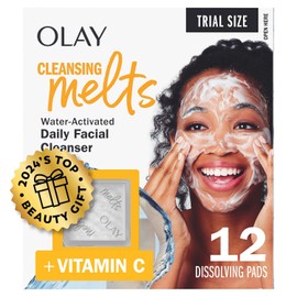 Olay Limpiador Facial Cleansing Melts + Vitamina C, 12 Unidades. Limpiador Facial Activado Con Agua Que Limpia, Tonifica Y Refresca La Piel.