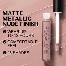 FOCALLURE Ultra Matte Liquid Lipstick,Longwear Rich Lip Colors,Easy to Create a Sexy Lips with High-grade Formula,Long Lasting Waterproof Lipstick Make Up,DEEP APRICOT