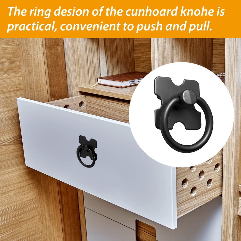 Leikedun Drawer Handles and Ring Pull 4 Pcs Drawer Knobs