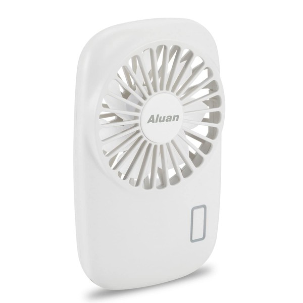 Aluan Handheld Fan Mini Fan Powerful Small Personal Portable Fan Speed Adjustable USB Rechargeable Cooling for Kids Girls Boys Woman Home Office Travel, White