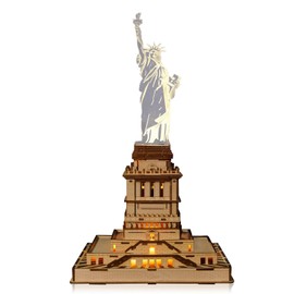 Hallisun Statue of Liberty 3D Wooden Puzzle Architecture Model for Adults, Collectible New York City Souvenir, Wood Building Kit Craft Hobbies Educational Toy, Birthday Gift for Women Men, 147 PCS