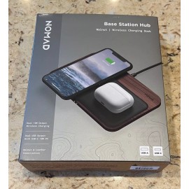 Nomad Base Station Hub Edition Qi Wireless Charging Station Leather - Walnut