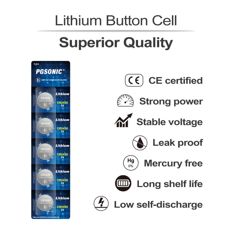 PGSONIC CR2430 3V Lithium Battery (5pcs)