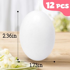 12 PCS White Wooden Eggs to Paint Fake Easter Eggs Dummy Faux Wooden Eggs for Crafts, Easter Decorations, Get Hens to Lay Eggs