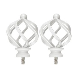 KAMANINA parte superior-Bead - Remates de repuesto para barra de cortina de 3/4 o 5/8 pulgadas, color blanco marfil, 2 unidades