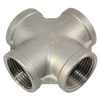 Megairon 1" NPT Female Thread 4 Way Coupling,Cross,Stainless Steel 304