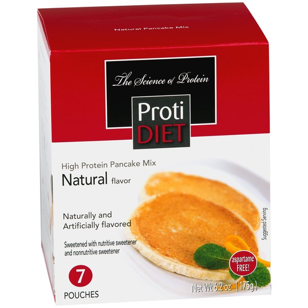 ProtiDiet Pancake Mix 6.2oz 7 pouches (Natural)