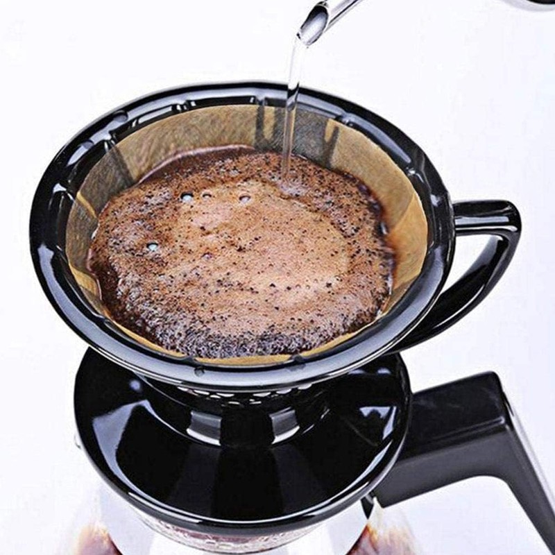 100 Pcs Brown Coffee Filter Moka Pot Filter Paper, Natural