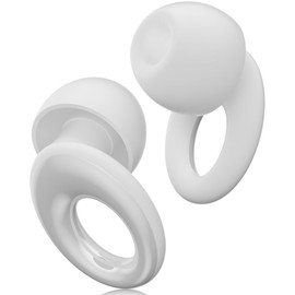 Reusable Silicone Ear Plugs for Sleeping, Noise Cancelling 30dB, Ear Protection for Concerts, Travel, Work, Study, with 4 Sizes of Ear Tips and Carrying Case, White