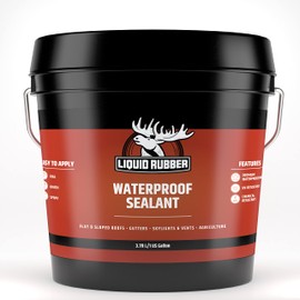 Liquid Rubber Waterproof Sealant - Multi-Surface Leak Repair Indoor and Outdoor Coating, Water-Based, Easy to Apply, Original Black, 1 Gallon
